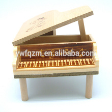 caja de música de madera en forma de mini piano personalizada de fábrica